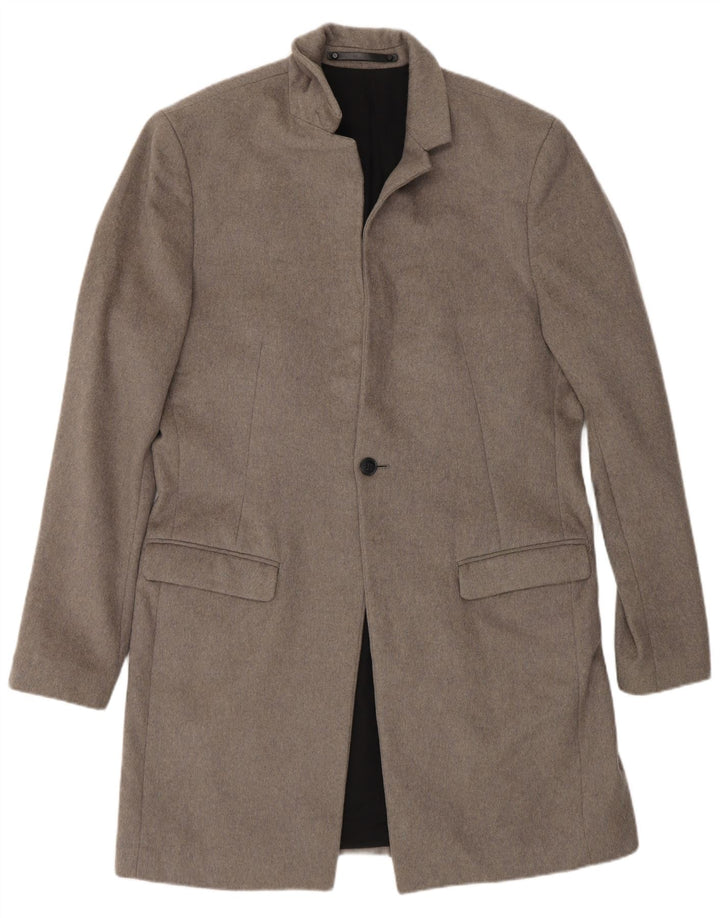 Sobretudo masculino All Saints UK 40 grande lã cinza