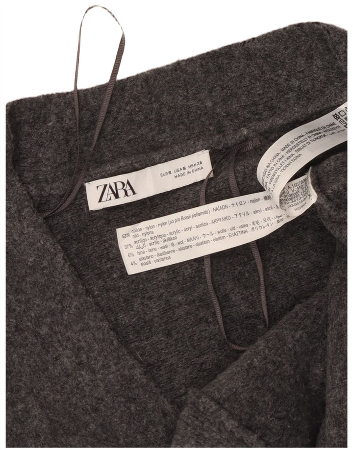 Suéter cardigã feminino grande Zara Reino Unido 10 pequeno cinza nylon