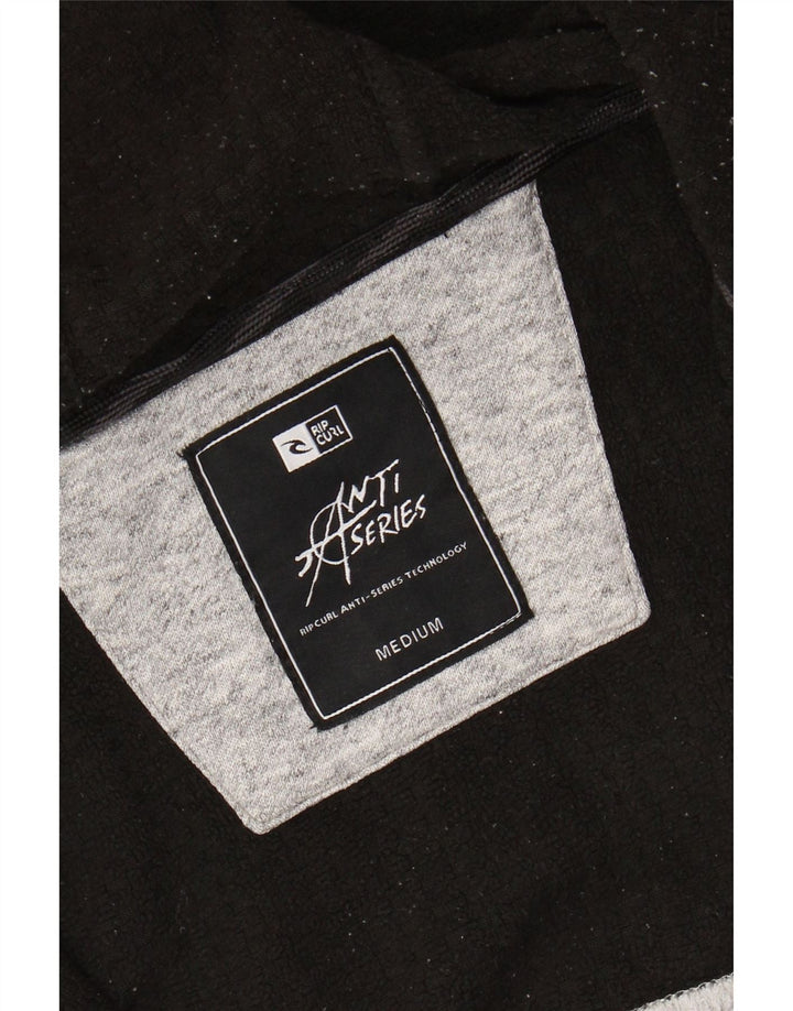 Suéter masculino com capuz e zíper RIP CURL bloco colorido cinza médio