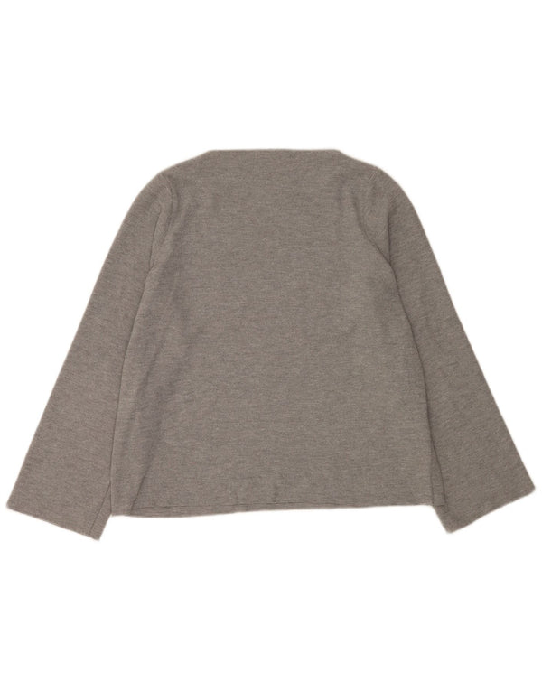 Zara Mulher Trafaluc Oversized Top Manga Longa Reino Unido 10 Pequeno Poliéster Cinza