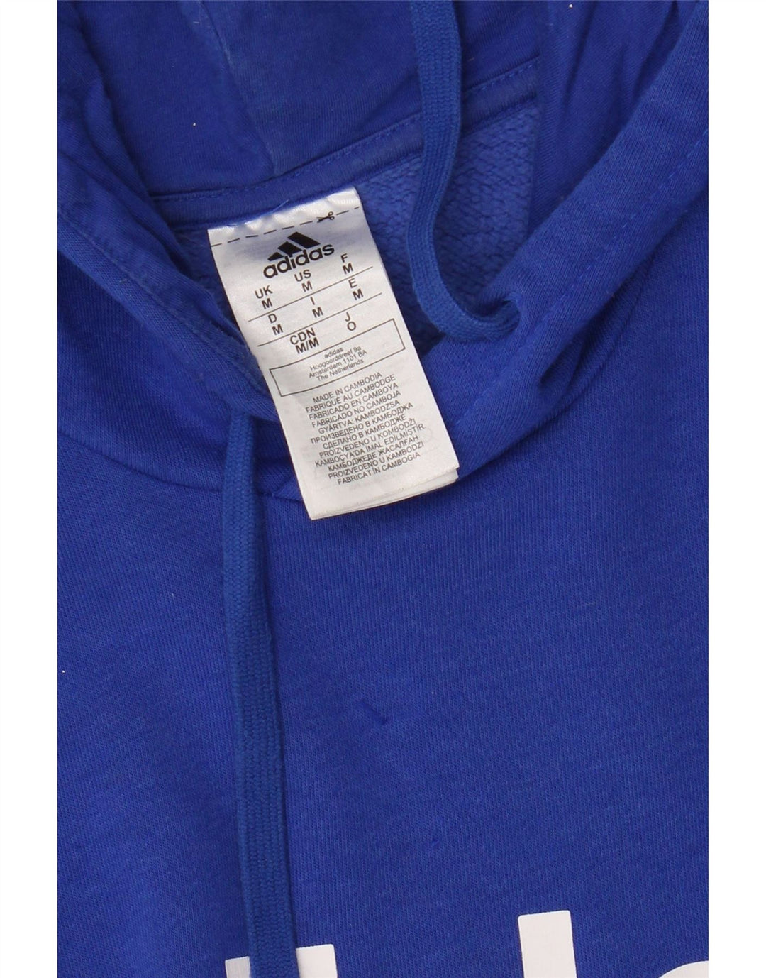 Adidas Mens Graphic Hoodie Jumper Médio Algodão Azul