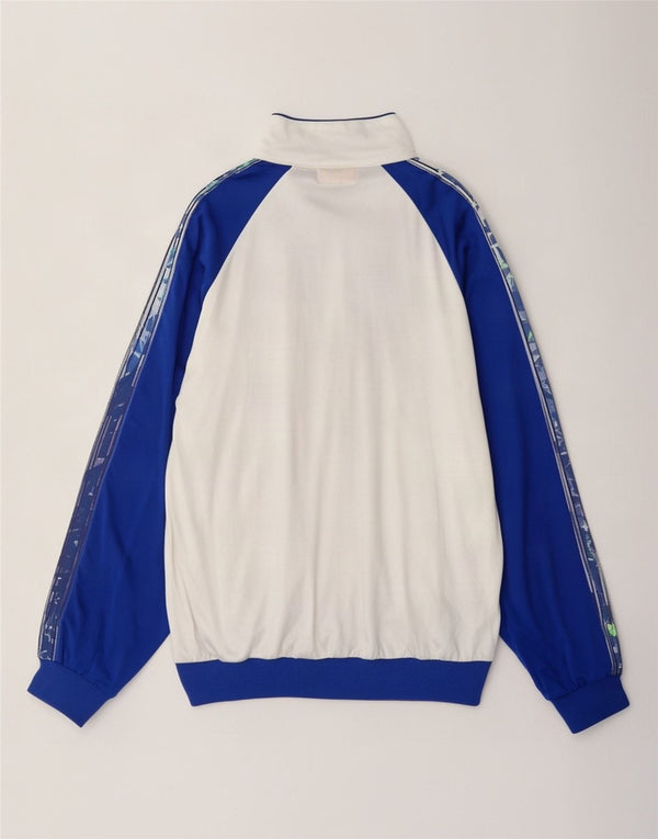 Asics Mens Loose Fit Tracksuit Top Jacket IT 44 XS Branco Colourblock Retro