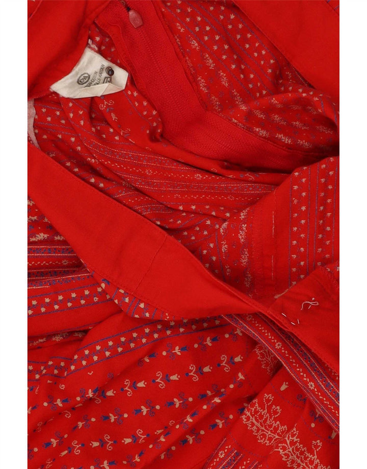 C&A Saia feminina plissada linha A W34 grande algodão vermelho