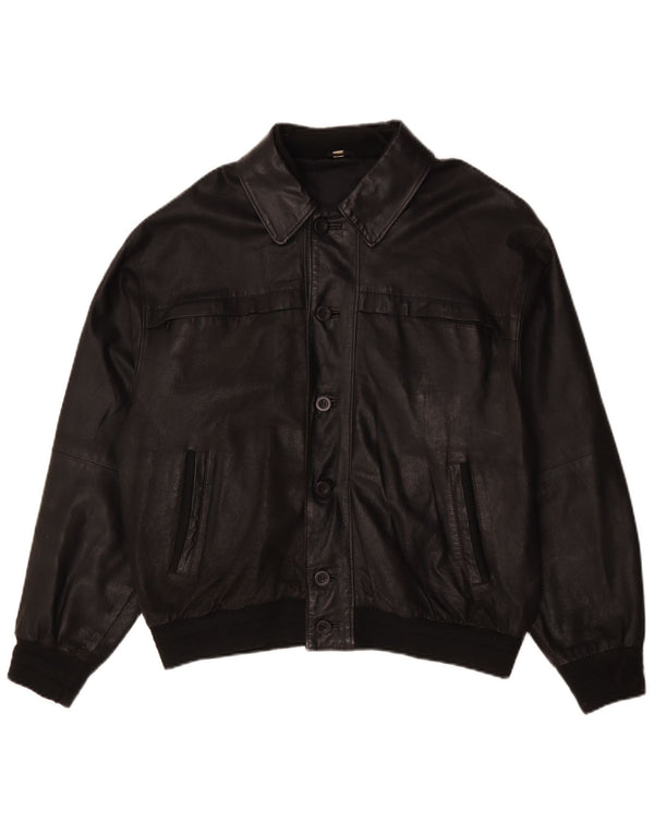 Jaqueta de couro masculina vintage IT 52 XL couro preto