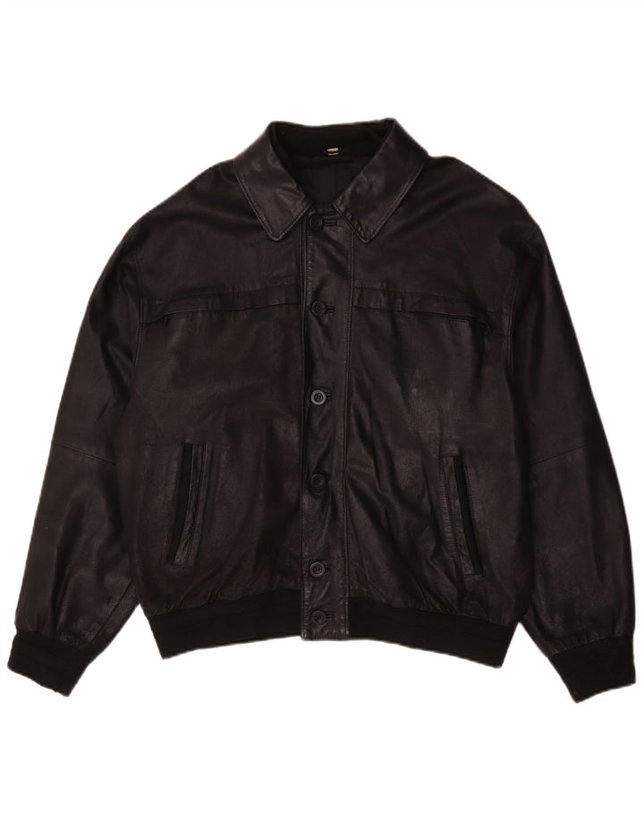Jaqueta de couro masculina vintage IT 52 XL couro preto