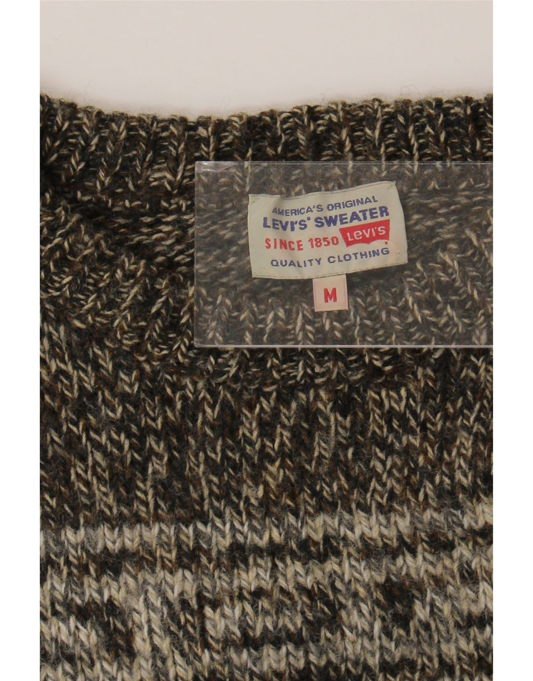 Suéter feminino Levi's com gola redonda UK 14 marrom médio Fair Isle
