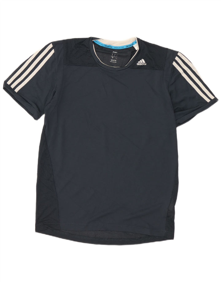 Adidas Mens Climacool T-Shirt Top Pequeno Azul Marinho Poliéster