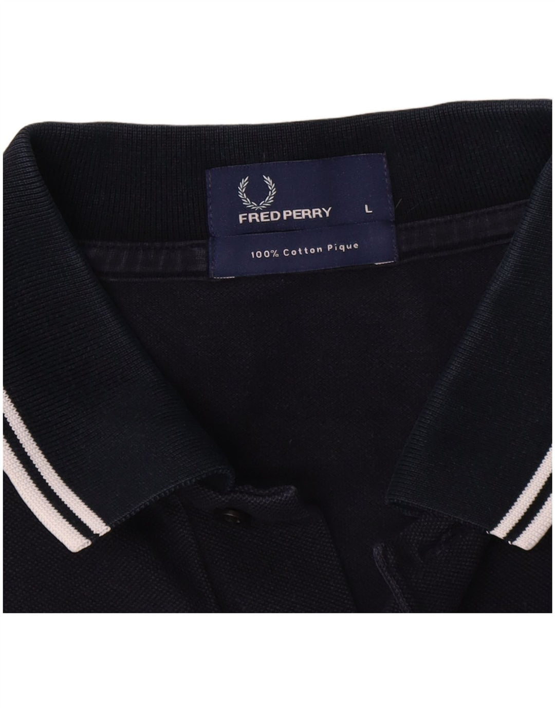 Camisa polo masculina Fred Perry grande algodão azul marinho