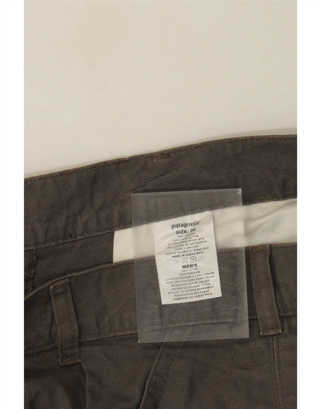 Shorts Chino Masculino Patagonia W30 Algodão Cinza Médio