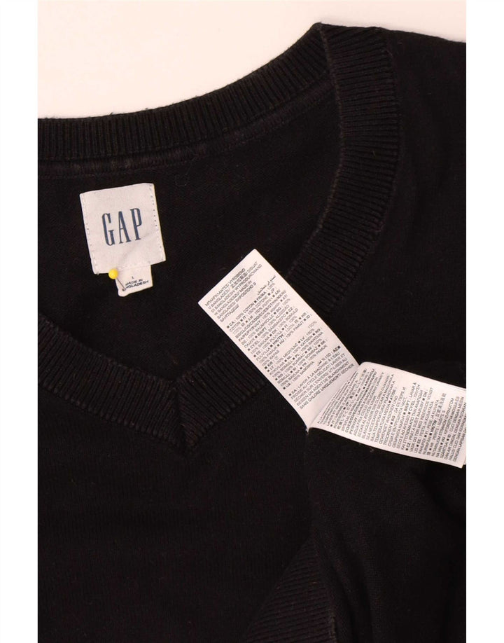 Suéter masculino Gap com decote em V grande algodão preto
