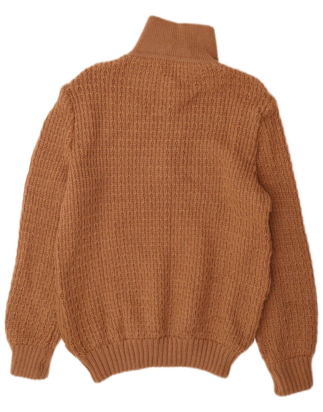 Suéter masculino vintage com gola e botão marrom médio