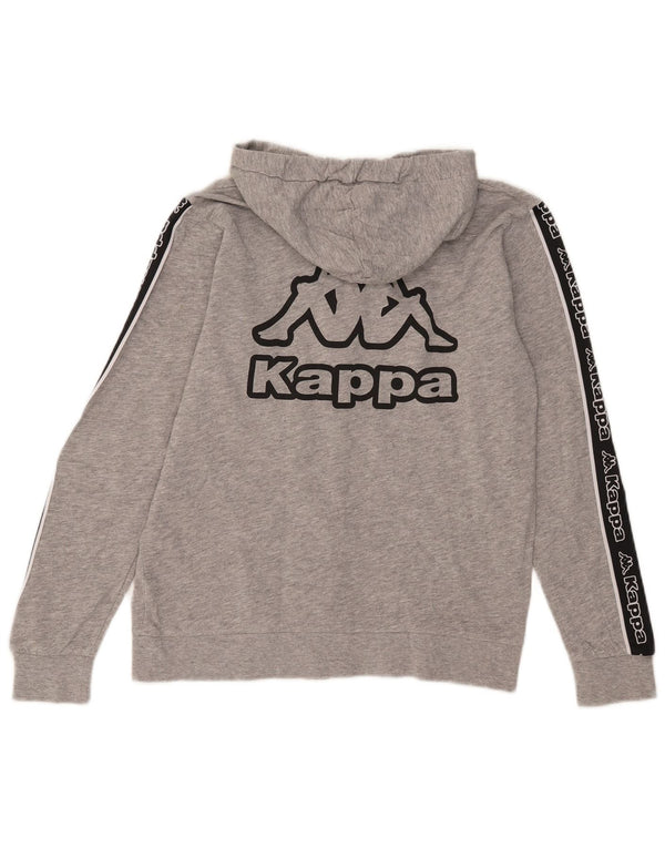 Suéter feminino Kappa Tezenis Zip com capuz Reino Unido 14 bloco colorido cinza médio