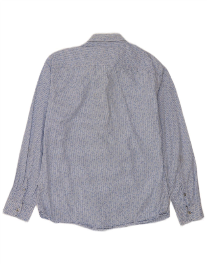 Crew Clothing Camisa masculina de algodão floral azul médio