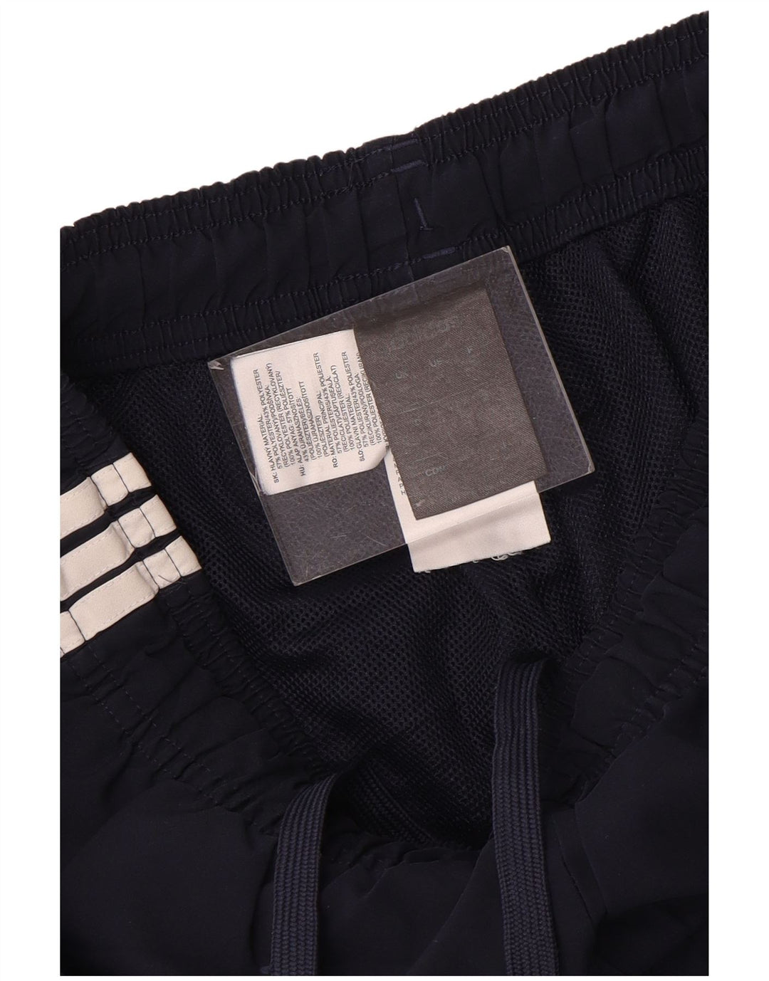 Shorts esportivos masculinos Adidas pequenos poliéster azul marinho
