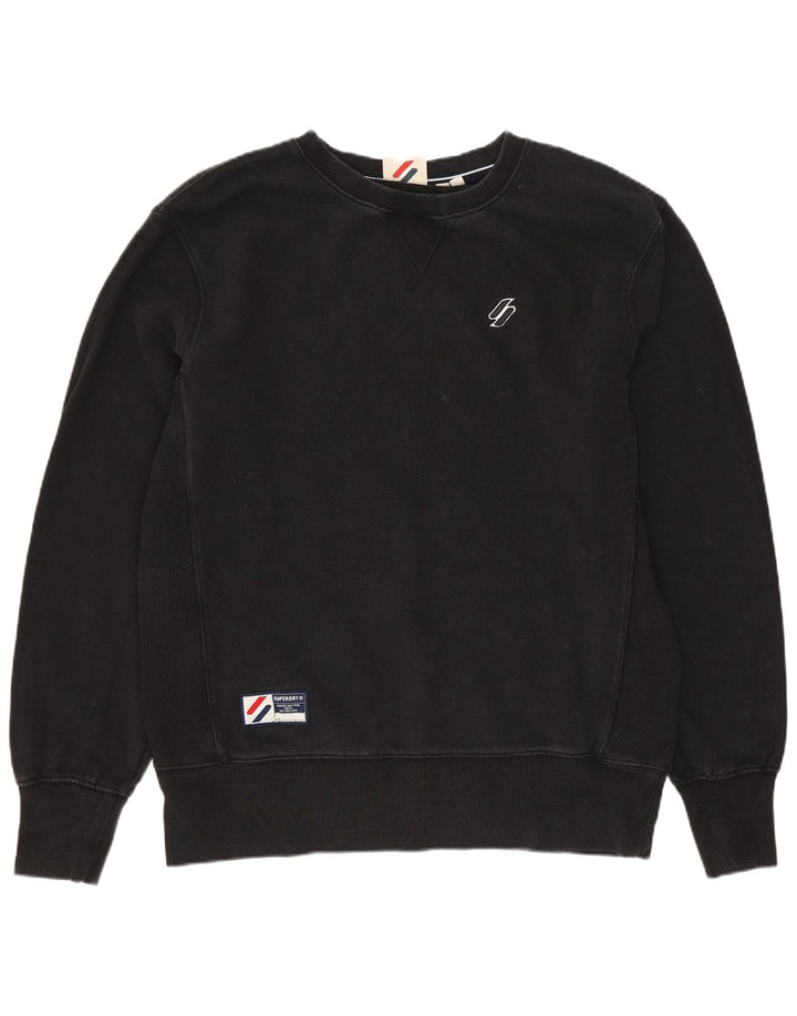 Superdry moletom masculino jumper médio algodão preto