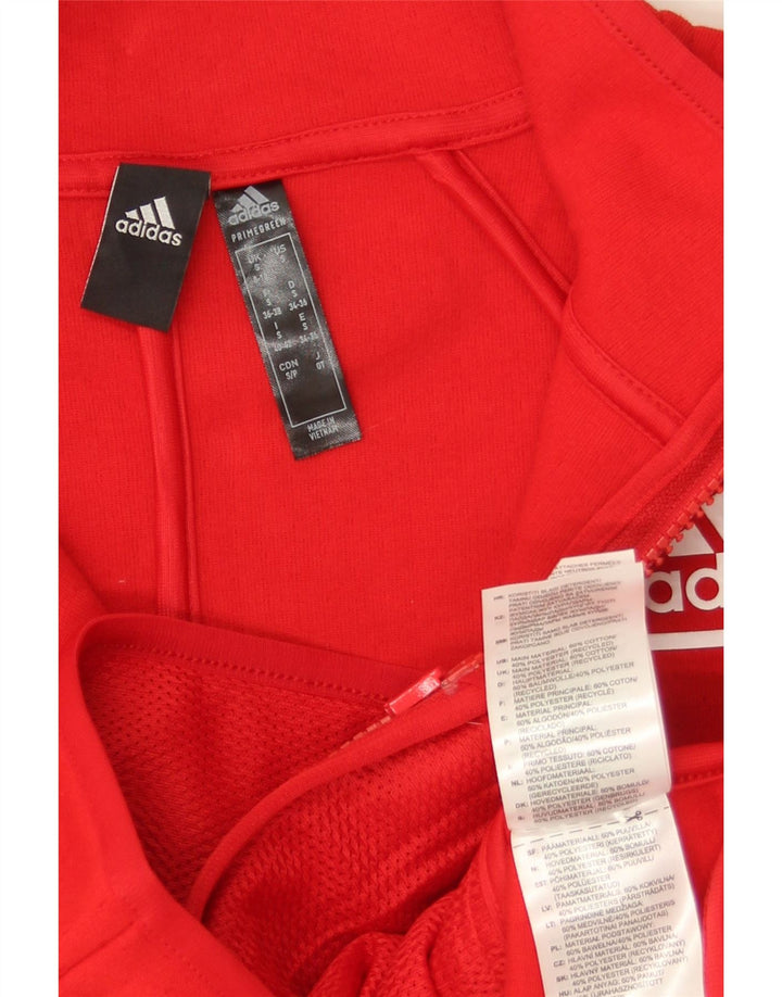 ADIDAS Womens Oversized Tracksuit Top Jacket UK 8/10 Pequeno Algodão Vermelho