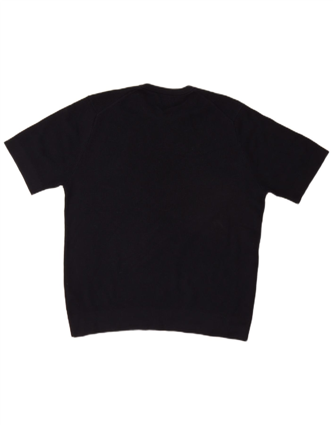 Suéter masculino Massimo Dutti de manga curta com gola redonda grande azul marinho