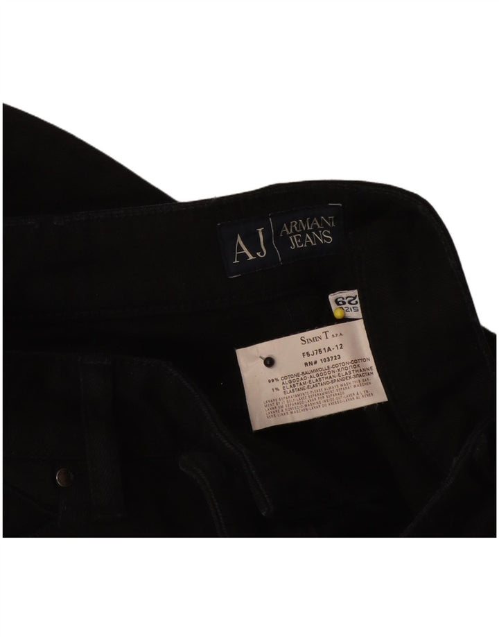 Jeans retos femininos Armani W29 L33 algodão preto