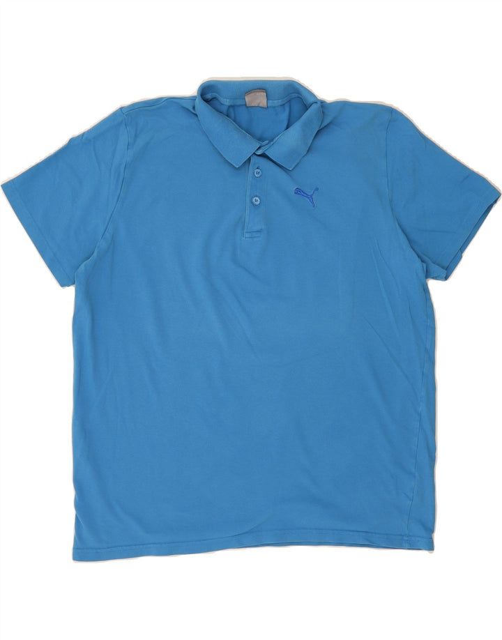 PUMA Mens Polo Shirt XL Blue Cotton Vintage Puma and Second-Hand Puma from Messina Hembry 