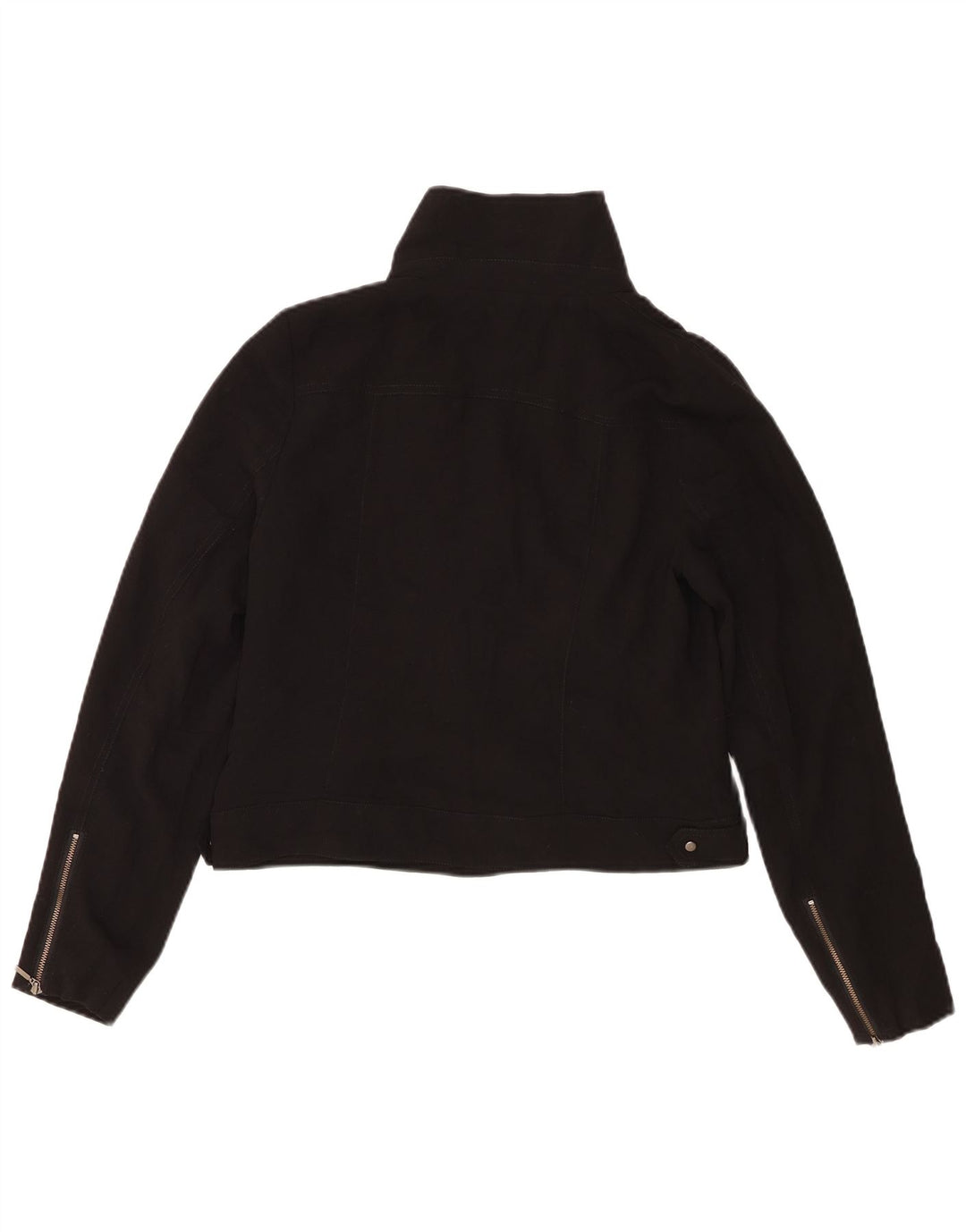 Jaqueta feminina Oasis Crop Biker UK 12 poliéster preto médio