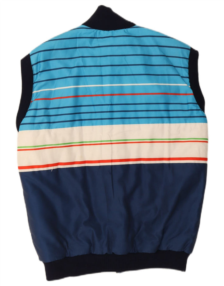 Colete acolchoado masculino Azzurra UK 40 grande poliéster colorblock azul marinho