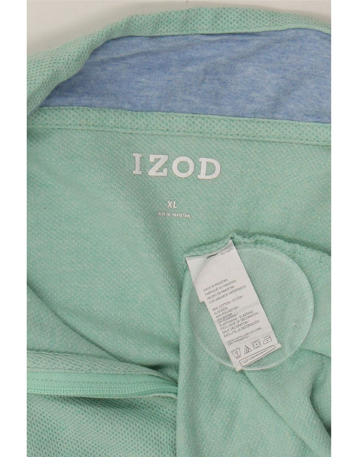 IZOD Womens Zip Neck Sweatshirt Jumper UK 18 XL Green Cotton Vintage Izod and Second-Hand Izod from Messina Hembry 