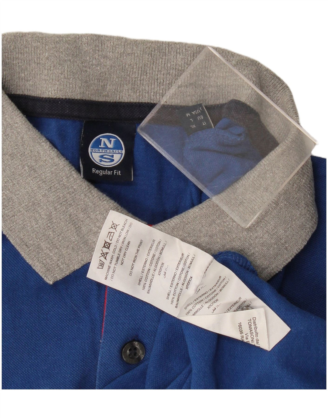 Camisa polo masculina North Sails Regular Fit médio azul marinho algodão colorblock