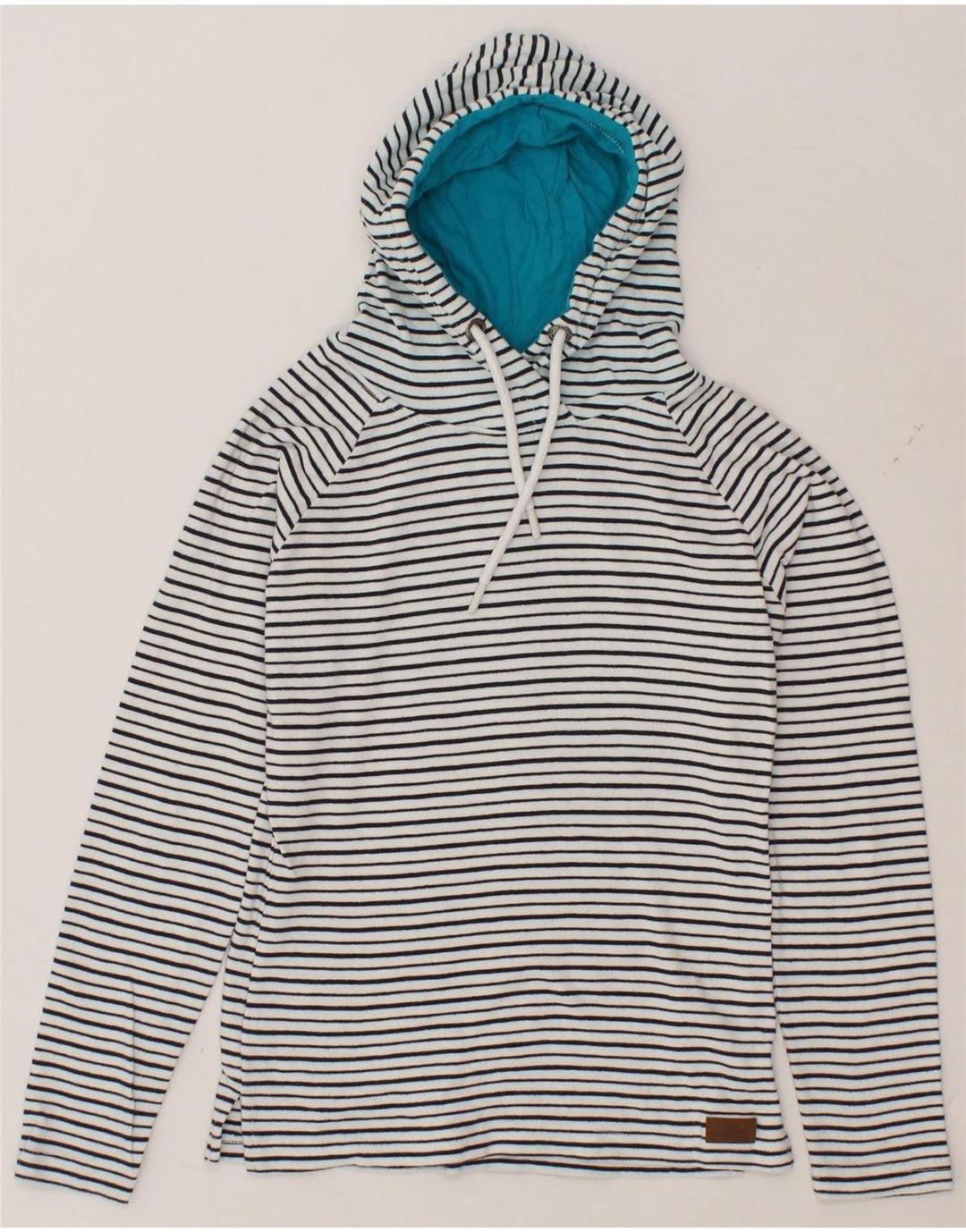 TRESPASS Womens Hoodie Jumper UK 6 XS White Striped Cotton Vintage Trespass and Second-Hand Trespass from Messina Hembry 