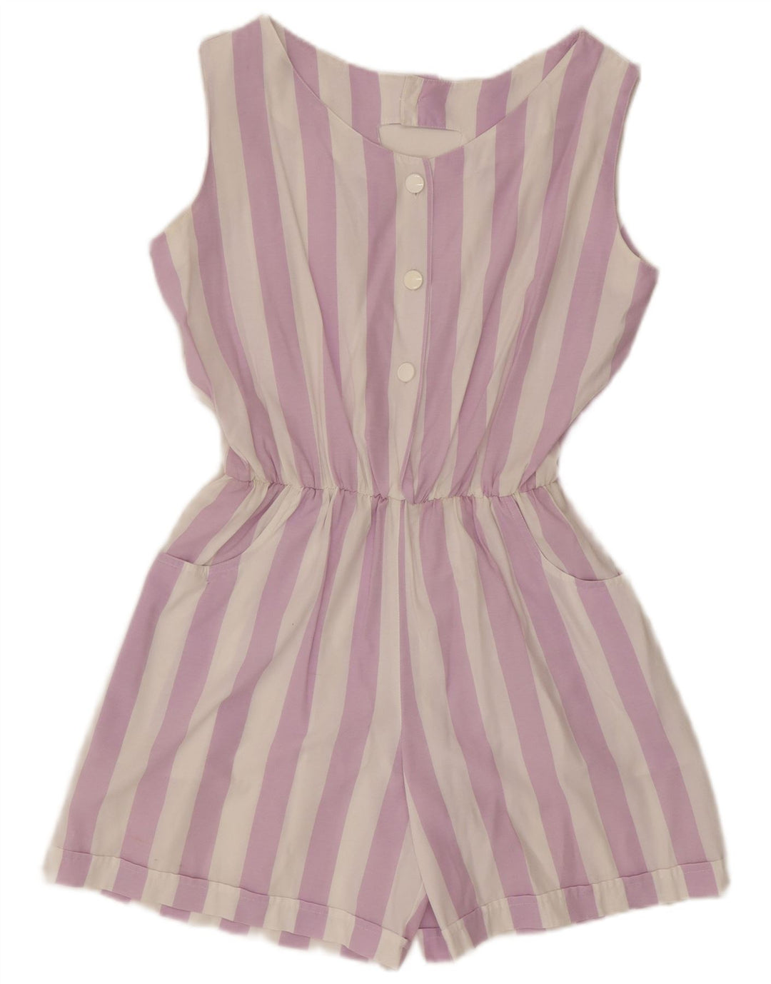 Macacão feminino vintage UK 16 listrado roxo grande