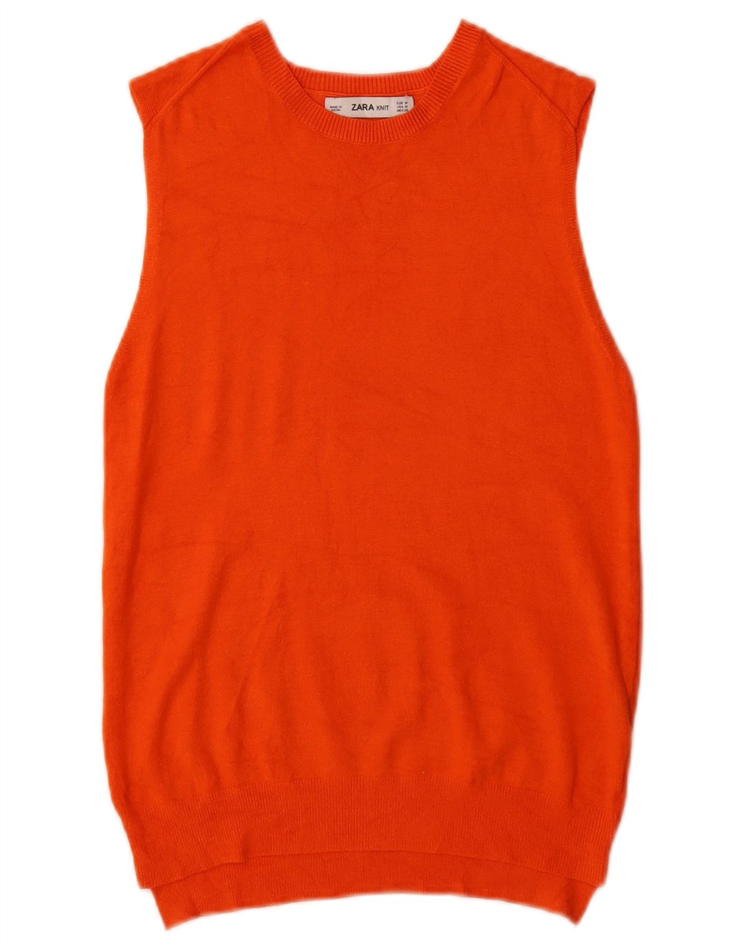 Zara Womens Vest Tank Top UK 12 Médio Laranja