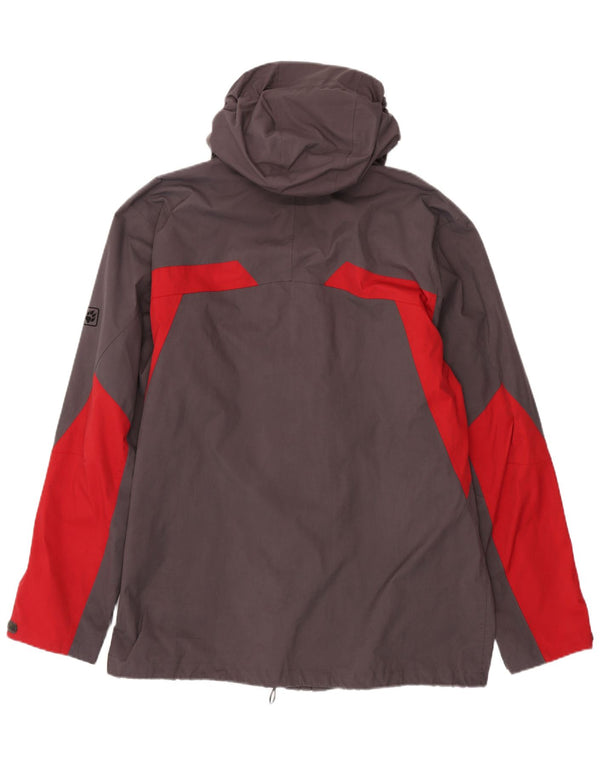 Jaqueta de chuva masculina JACK WOLFSKIN com capuz UK 48 2XL cinza Colourblock poliamida