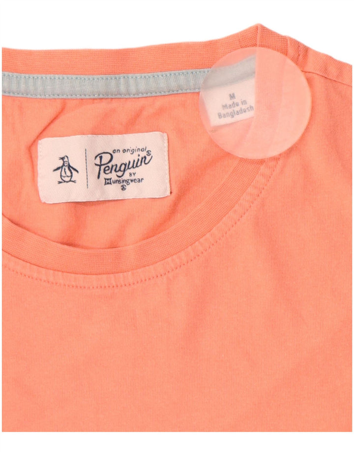 Camiseta masculina Penguin Top médio algodão rosa