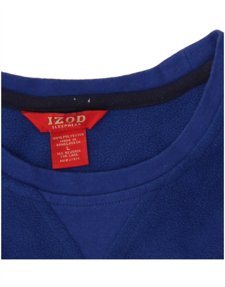 Suéter de lã masculino Izod grande poliéster azul