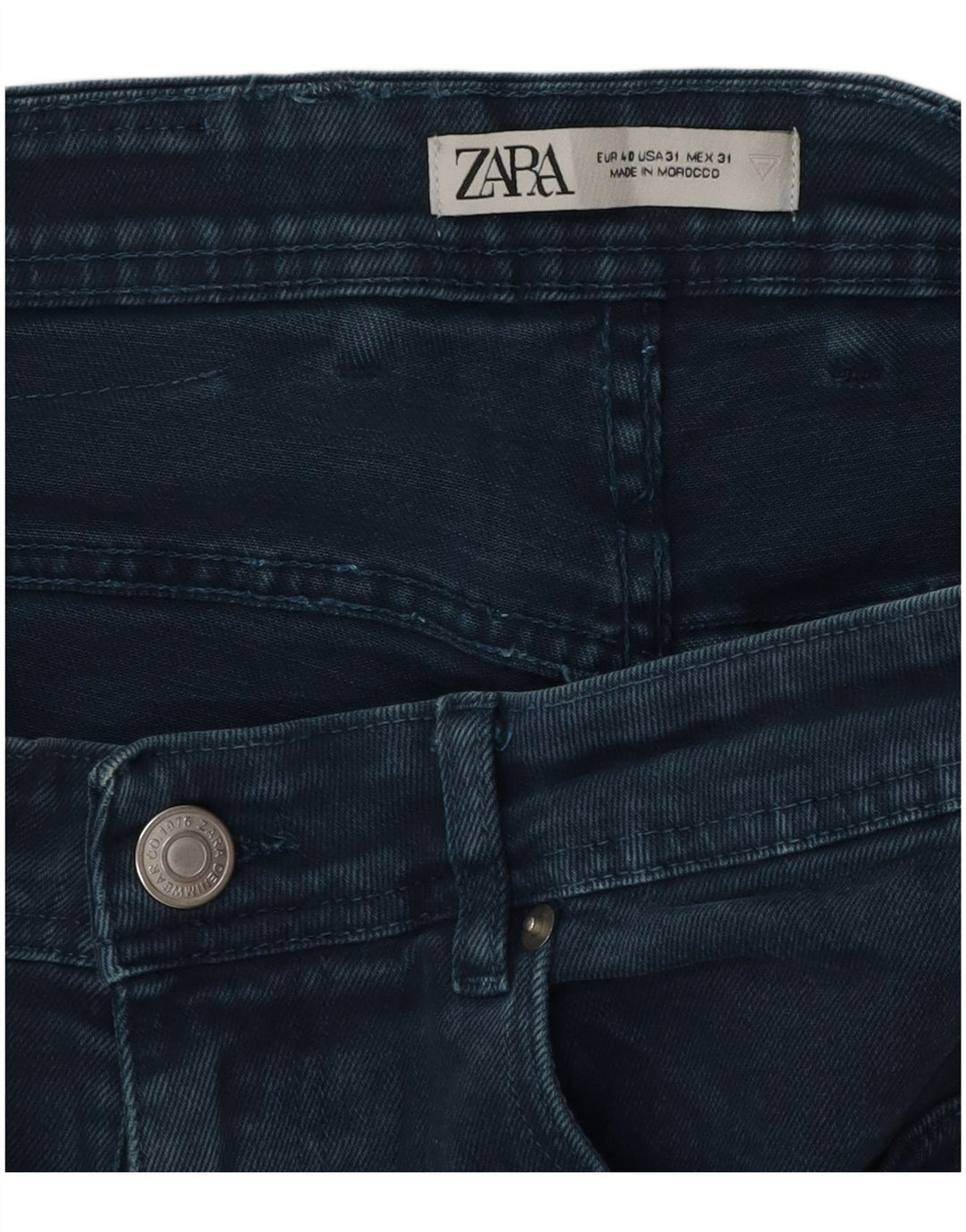 Zara Mens Denim Shorts EU 40 Médio W31 Azul Marinho Algodão