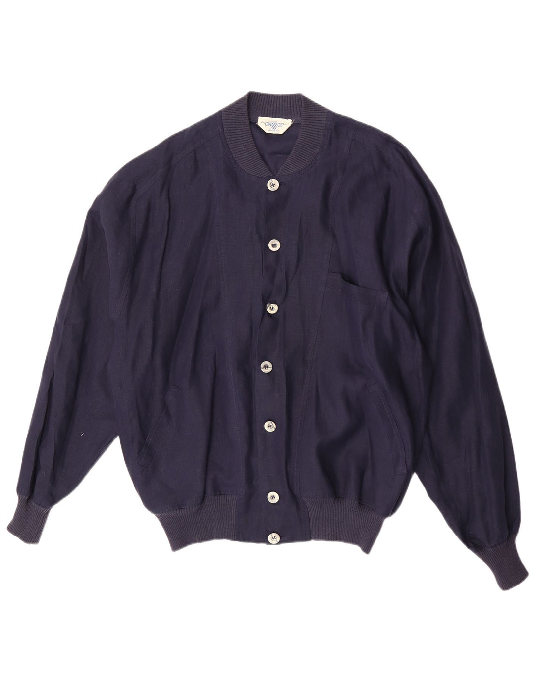 Avon Celli Mens Loose Fit Bomber Jacket IT 46 Pequeno Linho Azul Marinho
