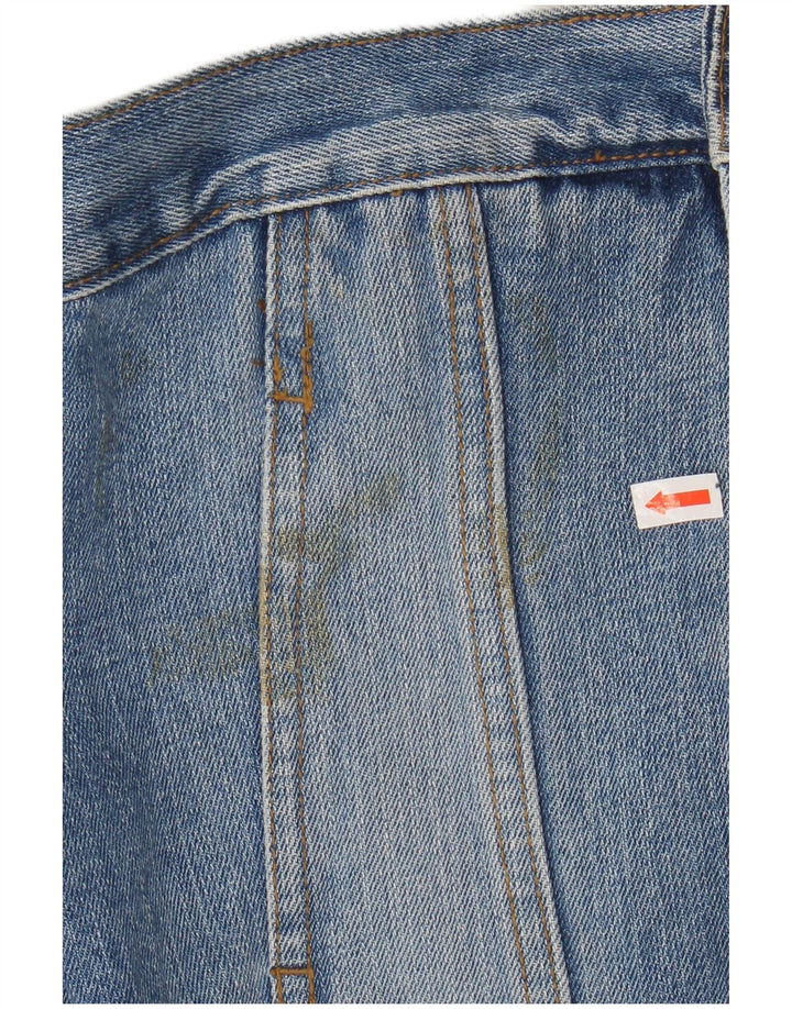 Jaqueta jeans feminina VINTAGE UK 14 grande algodão azul