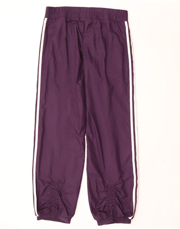 Adidas Womens Tracksuit Calças Joggers UK 10 Pequeno Roxo Poliéster