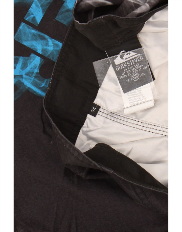 Shorts de natação masculinos Quiksilver Graphic Cargo grande poliéster preto