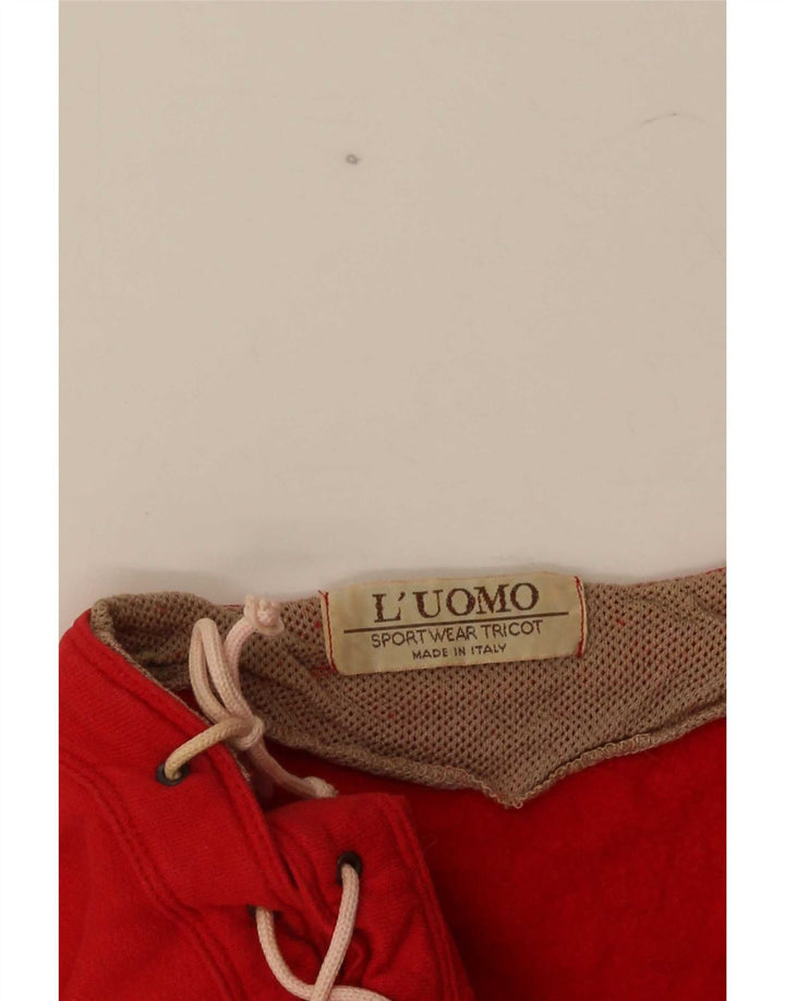 L'Uomo Suéter feminino cropped UK 16 grande bloco colorido vermelho