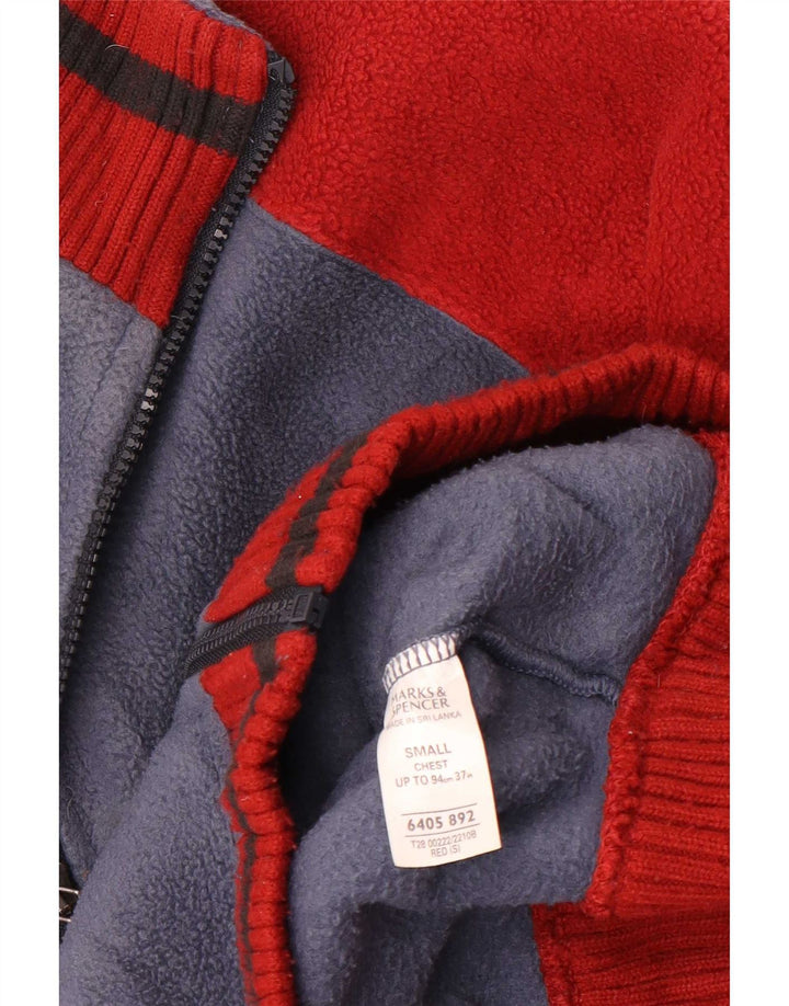 Jaqueta de lã masculina Marks & Spencer UK 36 poliéster colorblock azul pequeno
