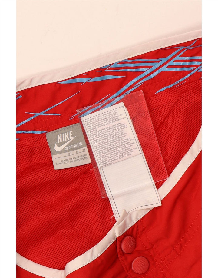 Shorts de natação masculino Nike médio vermelho colorblock poliéster