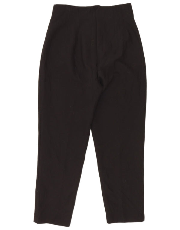 Zara Calça feminina cintura alta cônica média W28 L26 poliéster preto