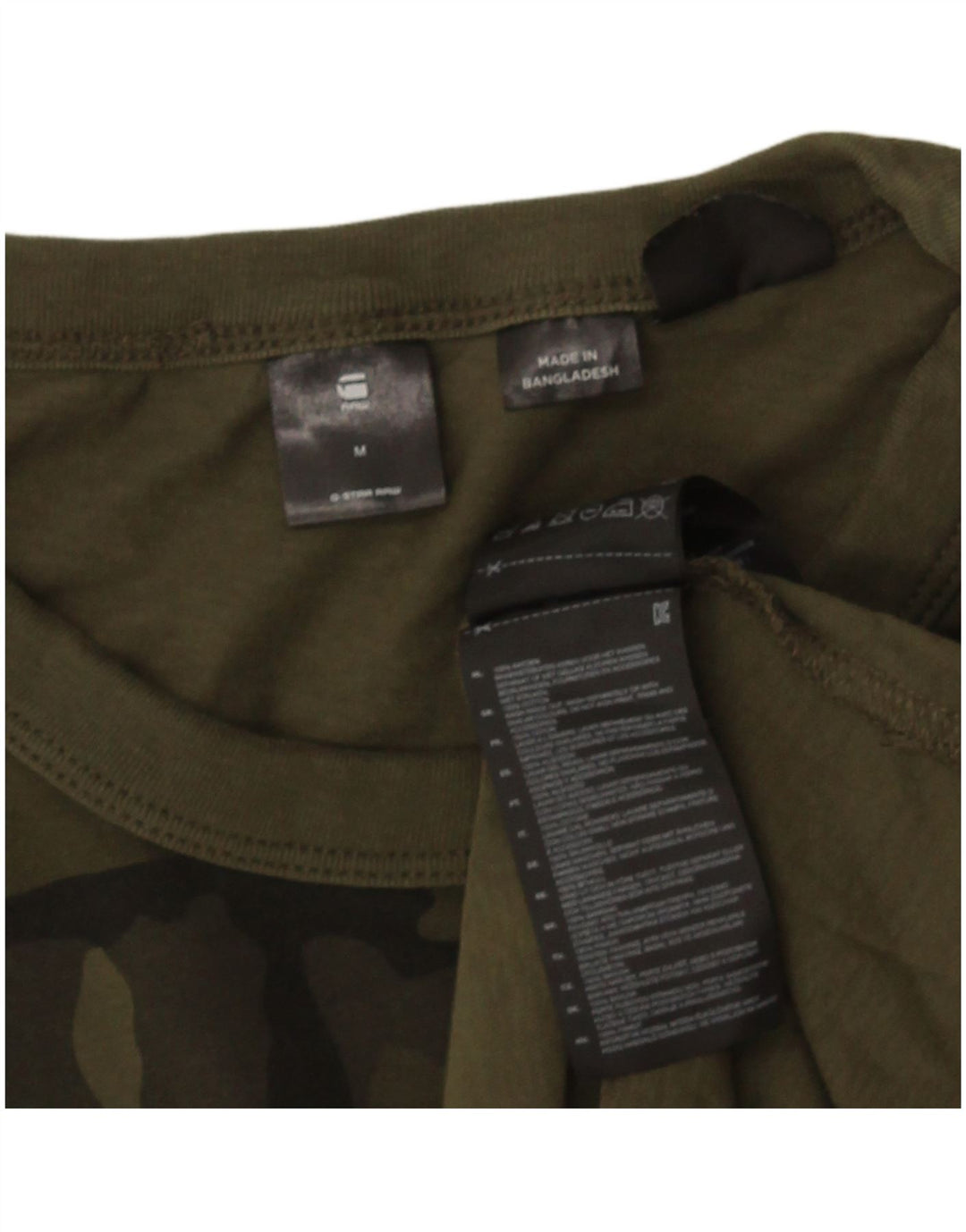 Camiseta masculina G-STAR algodão camuflado verde médio