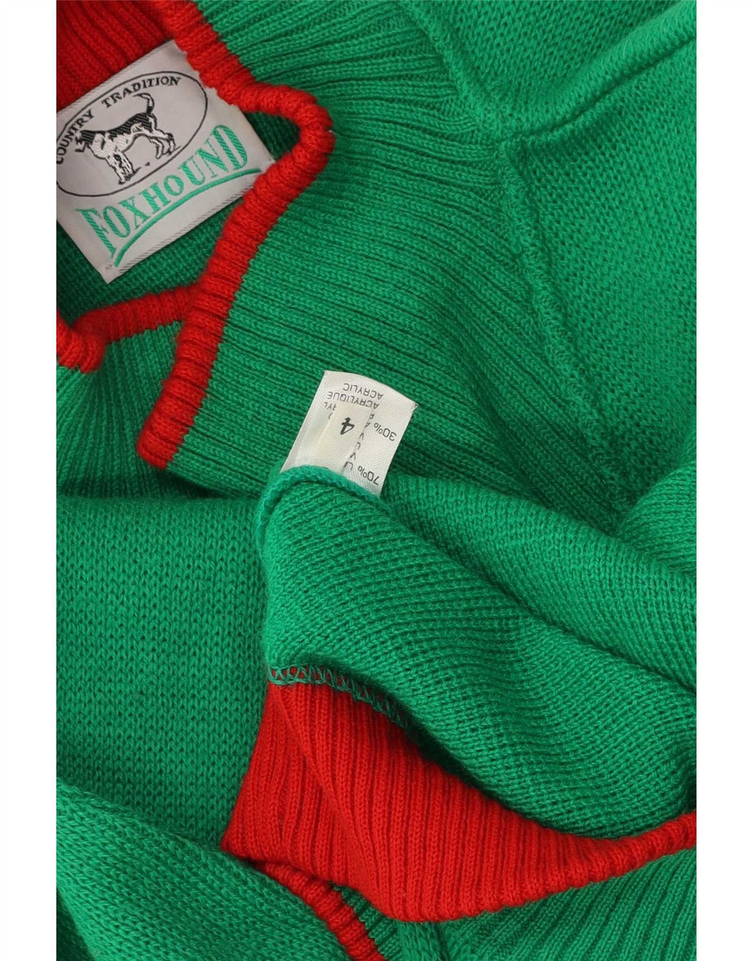 Suéter masculino Foxhound com gola tartaruga e gola grande de lã verde