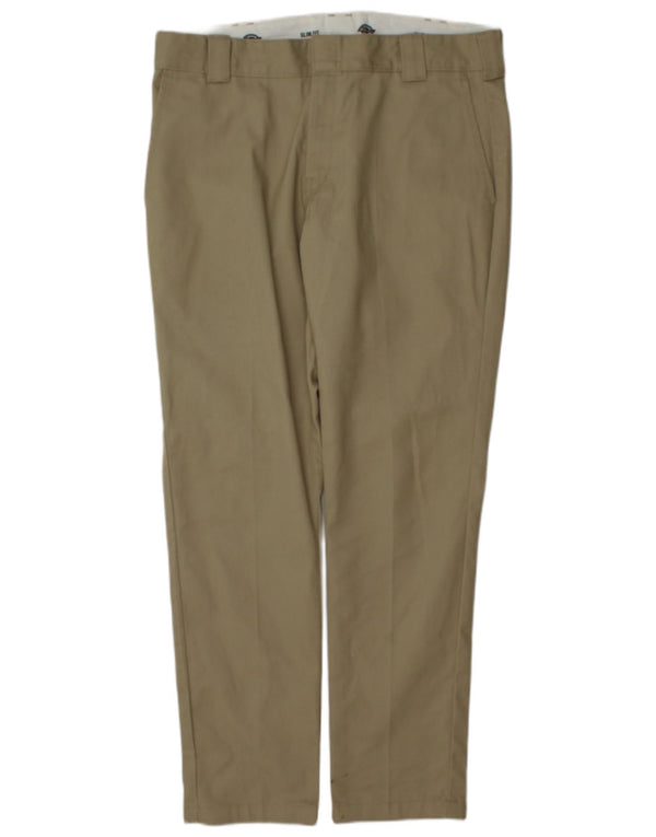 Calças Dickies masculinas Slim Fit Chino W34 L32 Poliéster cáqui