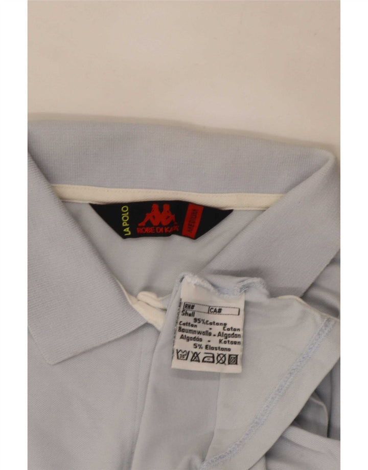 Camisa polo feminina Kappa UK 12 algodão azul médio