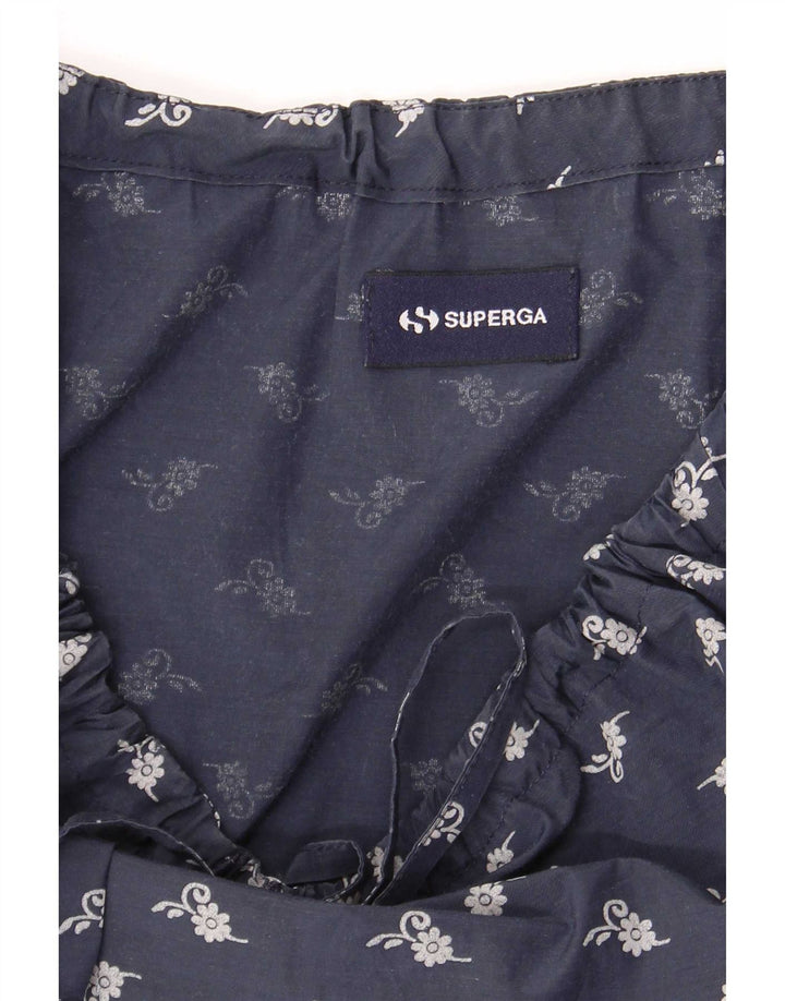 Vestido feminino Superga com ombro de fora UK 8 pequeno azul marinho