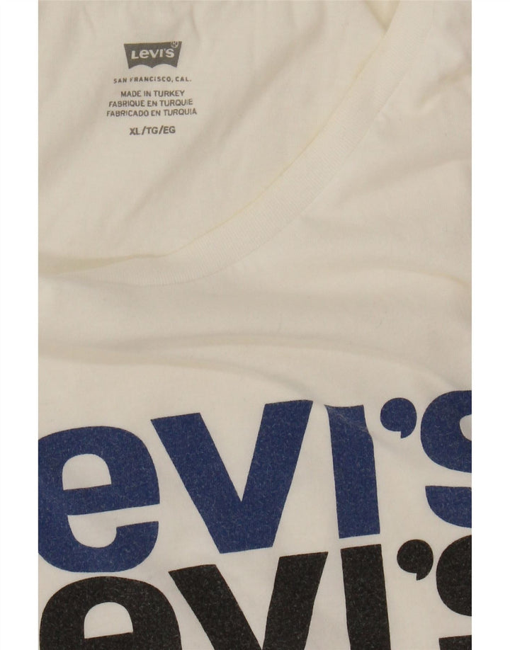 Camiseta gráfica masculina LEVI'S Top XL algodão branco