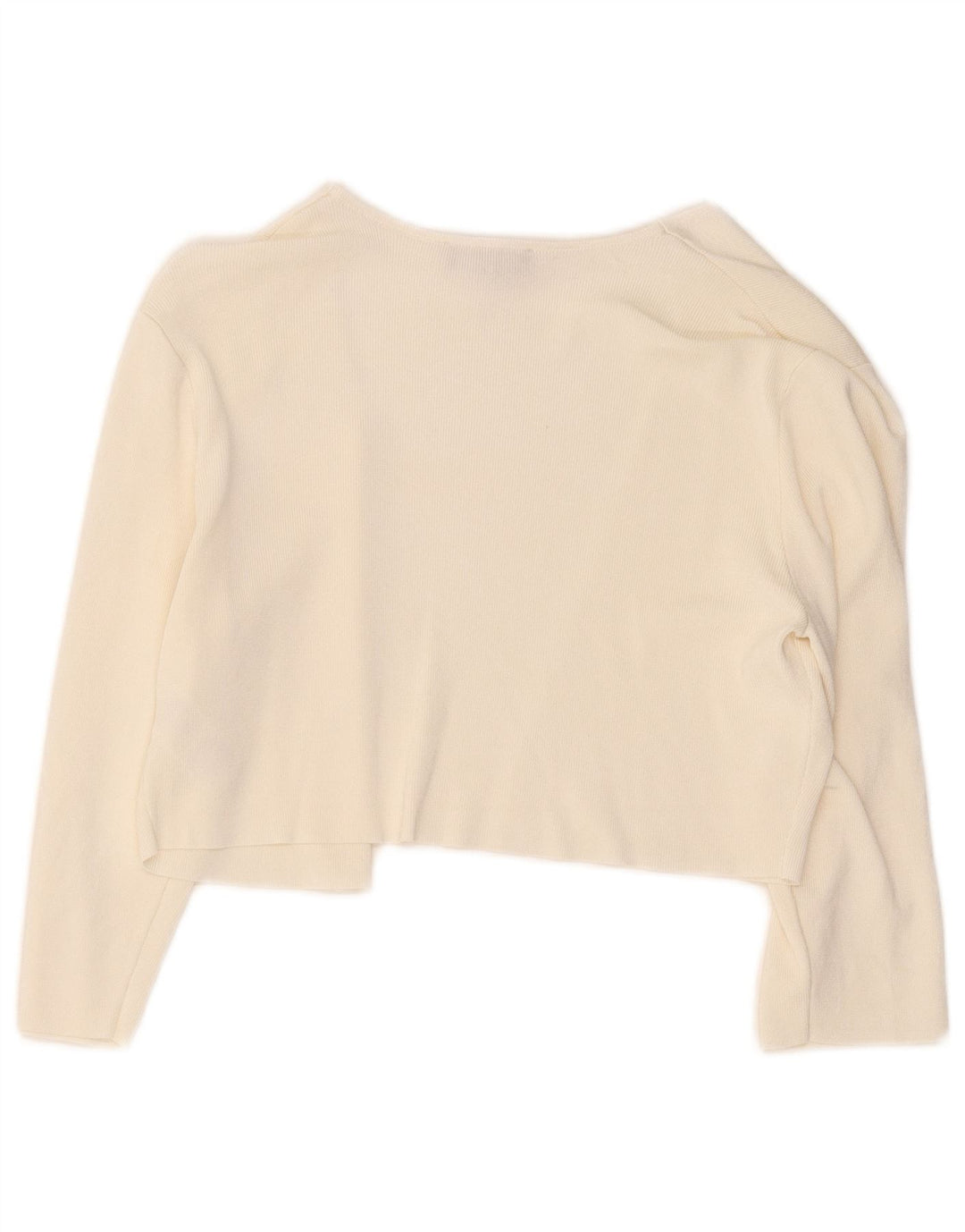 Fase Oito Suéter Bolero Feminino Manga 3/4 Aberto Reino Unido 14 Médio Off White