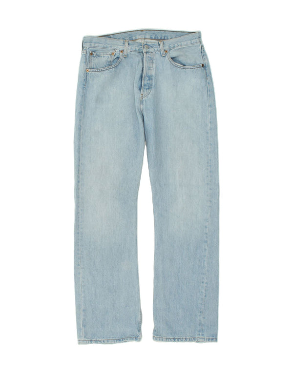 LEVI'S Masculino 501 Straight Jeans W32 L32 Azul Algodão